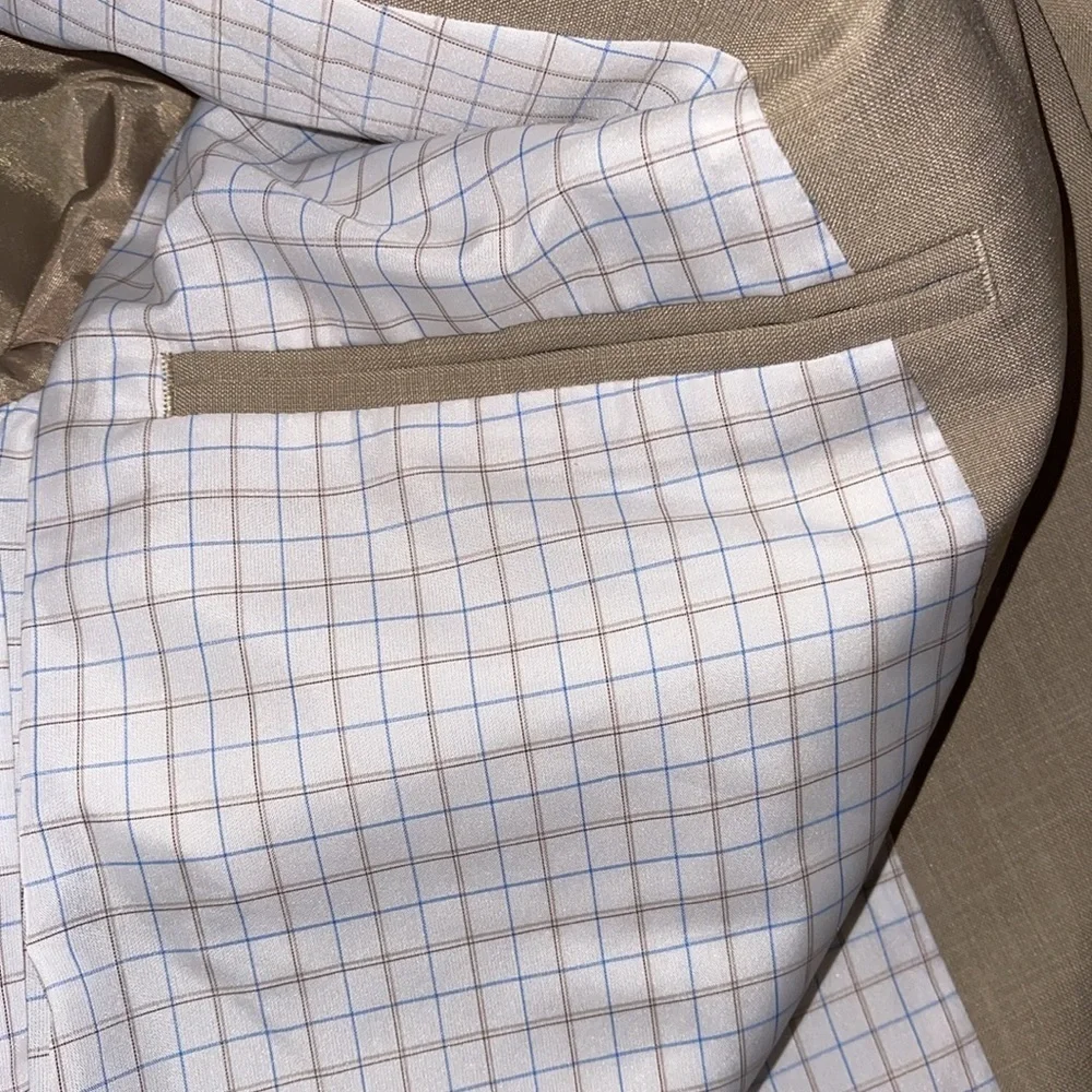🌺STAFFORD TAN  𝐏𝐋𝐀𝐈𝐃 𝐋𝐈𝐍𝐈𝐍𝐆 BLAZER